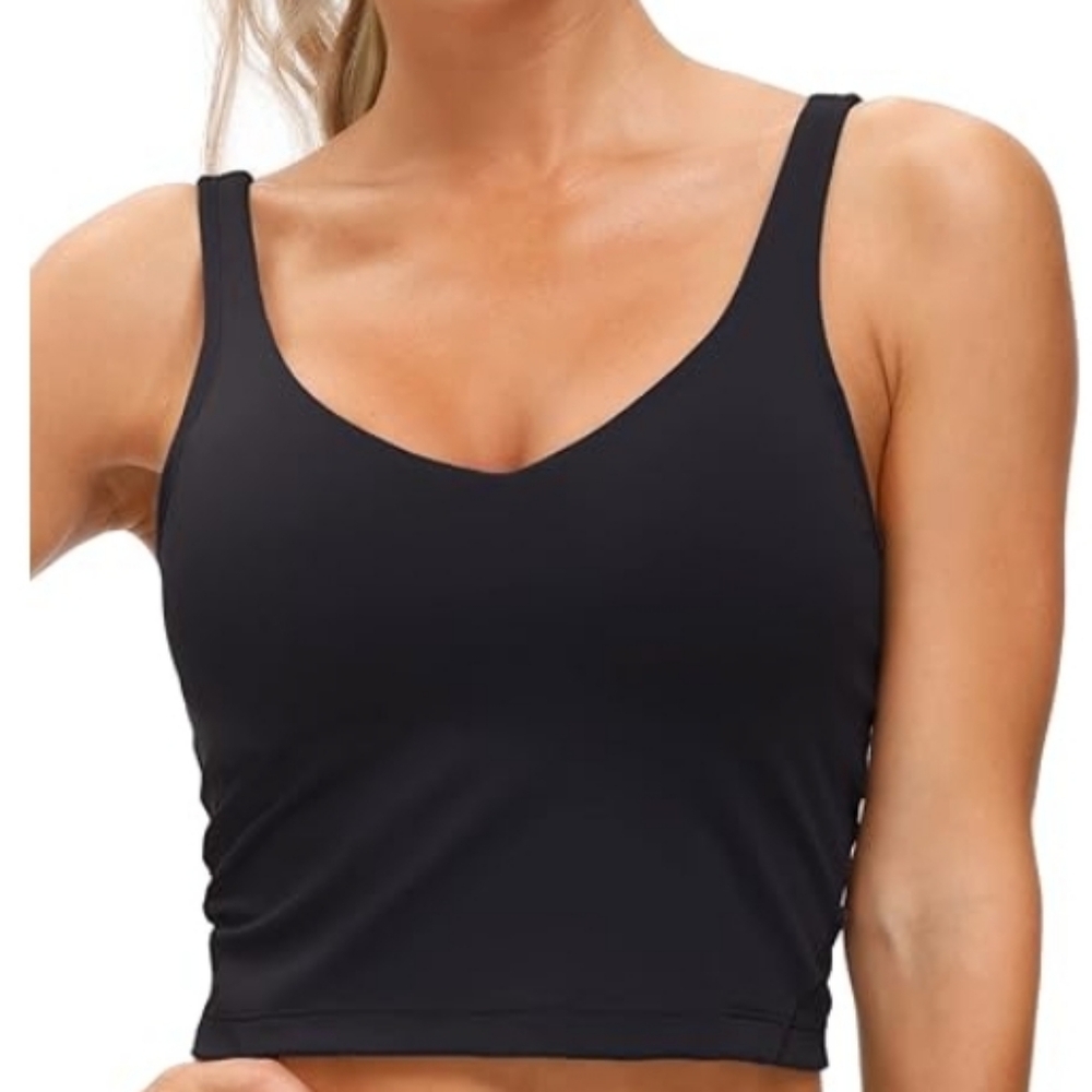 Sports Bra Longline Wirefree Padded with Medium Support Black